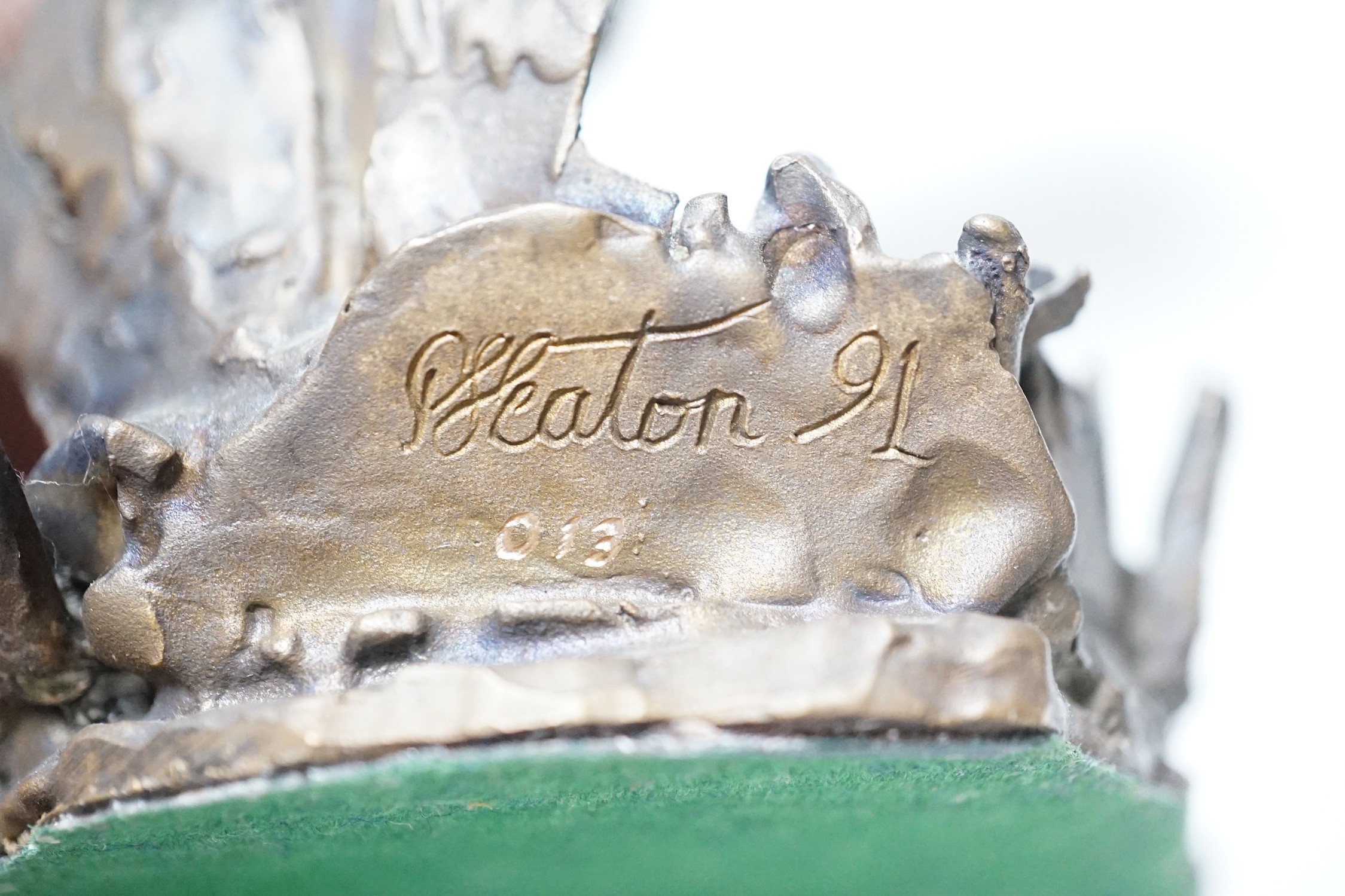 Paul Eaton - a limited edition bronze owl, signed and dated ‘91. Numbered 013. 16.5cm